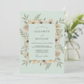 Invitation Couronne de mariage Menthe Champagne (Debout devant)
