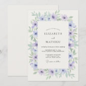 Invitation Couronne de mariage Menthe et Pervenche (Devant / Derrière)