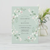Invitation Couronne de mariage Menthe Mousse de Mer (Debout devant)