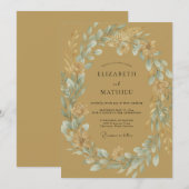 Invitation Couronne de mariage Ocbre Pervenche (Devant / Derrière)