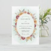 Invitation Couronne de mariage Ocbre Rouille (Debout devant)