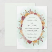 Invitation Couronne de mariage Ocbre Rouille (Devant / Derrière)