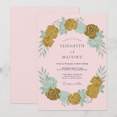 Invitation Couronne de mariage Océan Mousse (Devant / Derrière)