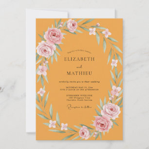 Invitation Couronne de mariage Ochre Rose
