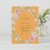 Invitation Couronne de mariage Ochre Rose (Debout devant)