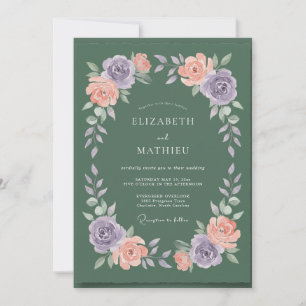 Invitation Couronne de mariage Olivine Améthyste