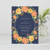 Invitation Couronne de mariage orange minuit (Debout devant)