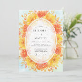 Invitation Couronne de mariage orange safran (Debout devant)