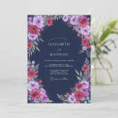 Invitation Couronne de mariage Orchidée de minuit (Debout devant)