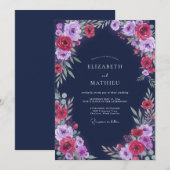 Invitation Couronne de mariage Orchidée de minuit (Devant / Derrière)