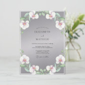 Invitation Couronne de mariage Orchidée grise (Debout devant)