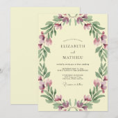 Invitation Couronne de mariage papillon de prunier côtier (Devant / Derrière)