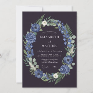 Invitation Couronne de mariage Periwinkle prune