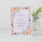 Invitation Couronne de mariage Periwinkle Soft Peach (Debout devant)