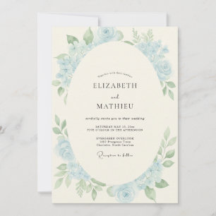 Invitation Couronne de mariage Pervenche en Poudre
