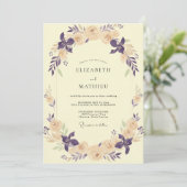 Invitation Couronne de mariage Prune Beurre (Debout devant)