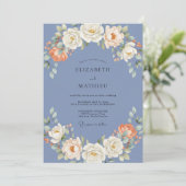 Invitation Couronne de Mariage Ranunculus Bleuet (Debout devant)