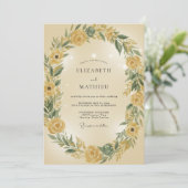 Invitation Couronne de mariage Rose d'Or (Debout devant)