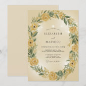 Invitation Couronne de mariage Rose d'Or (Devant / Derrière)