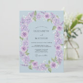 Invitation Couronne de mariage Rose Lilas (Debout devant)