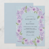 Invitation Couronne de mariage Rose Lilas (Devant / Derrière)