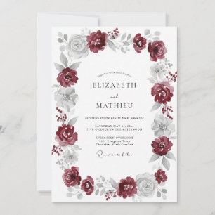 Invitation Couronne de mariage Rose Marron