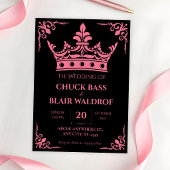 Invitation Couronne de mariage rose noir