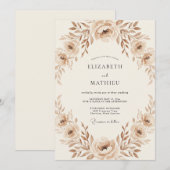Invitation Couronne de mariage Rose Sépia (Devant / Derrière)