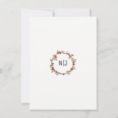 Invitation Couronne de mariage rustique à la baie de canneber (Dos)