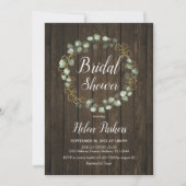 Invitation Couronne de mariage rustique en eucalyptus (Devant)