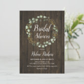 Invitation Couronne de mariage rustique en eucalyptus (Debout devant)