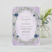 Invitation Couronne de mariage Sauge Violette (Debout devant)