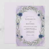 Invitation Couronne de mariage Sauge Violette (Devant / Derrière)