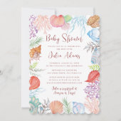 Invitation Couronne de mariage simple plage océan coquillage (Devant)