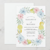 Invitation Couronne de mariage Sky Lemon (Devant / Derrière)