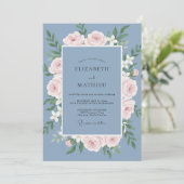 Invitation Couronne de mariage Slate Soft Blush (Debout devant)