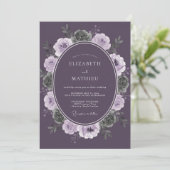 Invitation Couronne de mariage succulente plum (Debout devant)
