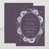 Invitation Couronne de mariage succulente plum (Devant / Derrière)