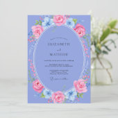 Invitation Couronne de mariage Teinte de Pervenche (Debout devant)