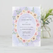 Invitation Couronne de mariage teintée de lilas (Debout devant)