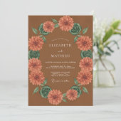 Invitation Couronne de mariage Terracotta Bloom (Debout devant)