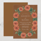 Invitation Couronne de mariage Terracotta Bloom (Devant / Derrière)
