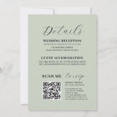 Invitation Couronne de mariage tout-en-un vert et or Eucalypt (Dos)