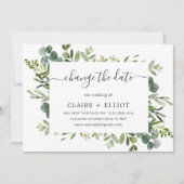 Invitation Couronne de mariage vert eucalyptus Changement de  (Devant)