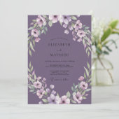 Invitation Couronne de mariage violet muet (Debout devant)