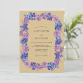 Invitation Couronne de mariage Violet Pervenche (Debout devant)