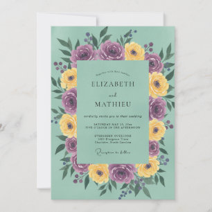 Invitation Couronne de mariage Violet Soft Gold