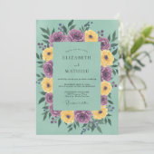 Invitation Couronne de mariage Violet Soft Gold (Debout devant)