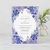 Invitation Couronne de mariage Violette Lavande (Debout devant)