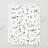Invitation Couronne de monogramme chic en eucalyptus pour dîn (Dos)